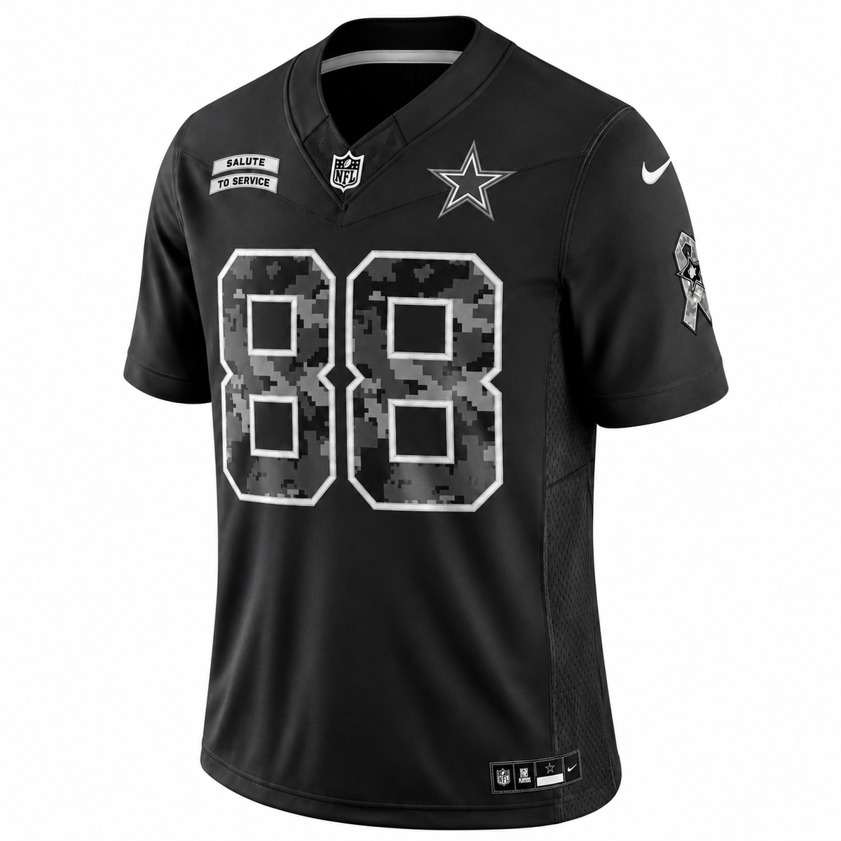Men's CeeDee Lamb #88 Dallas Cowboys Black Salute to Service Stitched Limited Jersey