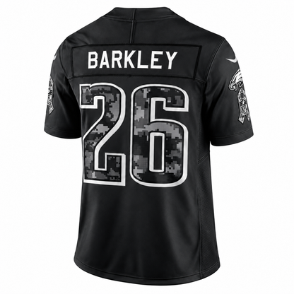Men’s Saquon Barkley #26 Philadelphia Eagles Salute to Service Football Fan Jersey – Black