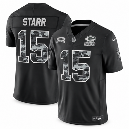 Men's Green Bay Packers 2026 Salute to Service Stitched Limited Jersey - Black