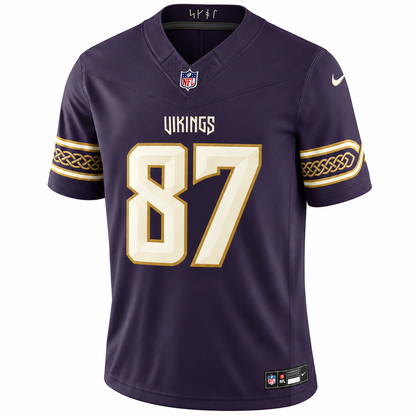 Men’s T.J. Hockenson #87 Minnesota Vikings Purple Rivalries Collection Stitched Limited Jersey