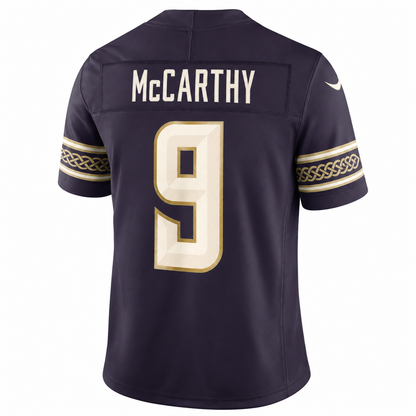 Men’s J.J. McCarthy #9 Minnesota Vikings Purple Rivalries Collection Stitched Limited Jersey
