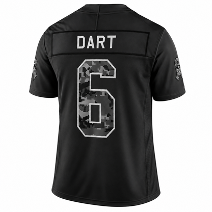 Men’s Jaxson Dart #6 New York Giants Salute to Service Football Fan Jersey – Black
