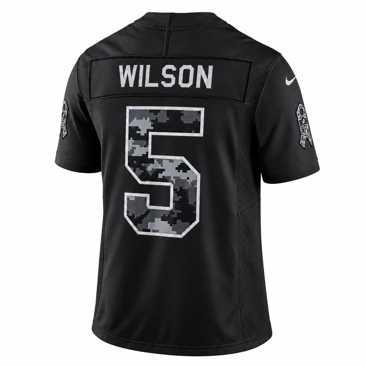 Men's Garrett Wilson #5 New York Jets Black Salute to Service Stitched Limited Jersey