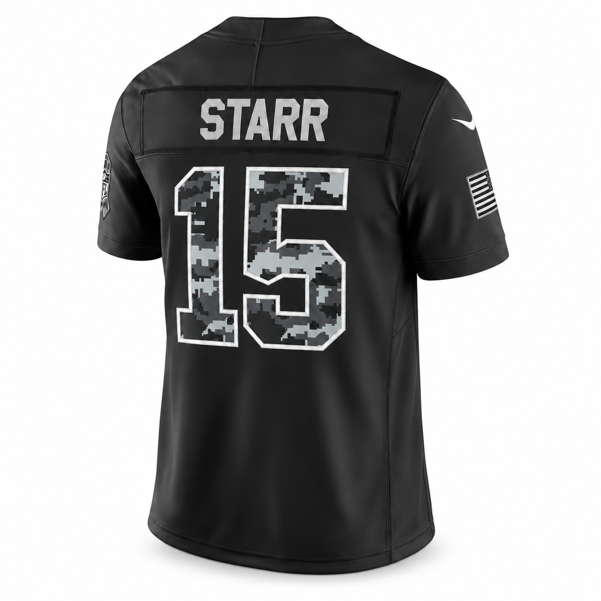 Men's Bart Starr Green Bay Packers 2026 Salute to Service Stitched Limited Jersey - Black