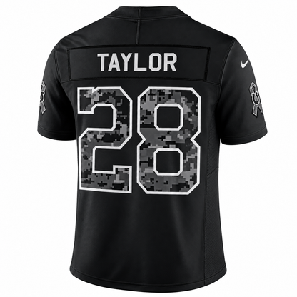 Men’s Jonathan Taylor #28 Indianapolis Colts Black Salute to Service Stitched Limited Jersey