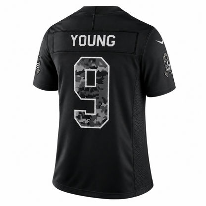 Men’s Bryce Young #9 Carolina Panthers 2026 Salute to Service Stitched Limited Jersey – Black