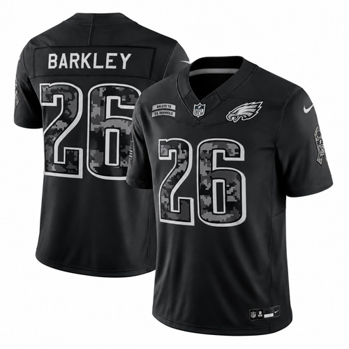Men’s Saquon Barkley #26 Philadelphia Eagles Salute to Service Football Fan Jersey – Black
