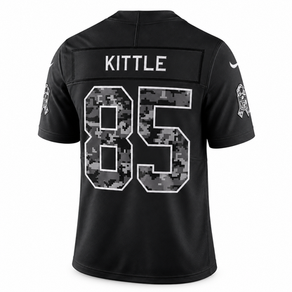 Men’s George Kittle #85 San Francisco 49ers 2026 Salute to Service Stitched Limited Jersey – Black