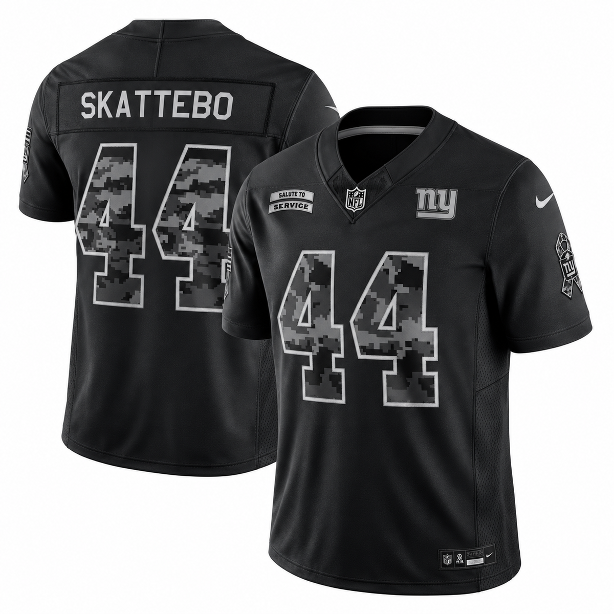 Men’s Cam Skattebo #44 New York Giants Salute to Service Football Fan Jersey – Black