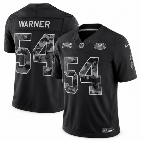 Men’s Fred Warner #54 San Francisco 49ers 2026 Salute to Service Stitched Limited Jersey – Black