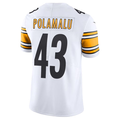 Pittsburgh Steelers Troy Polamalu White Retired Player Limited Team Jersey
