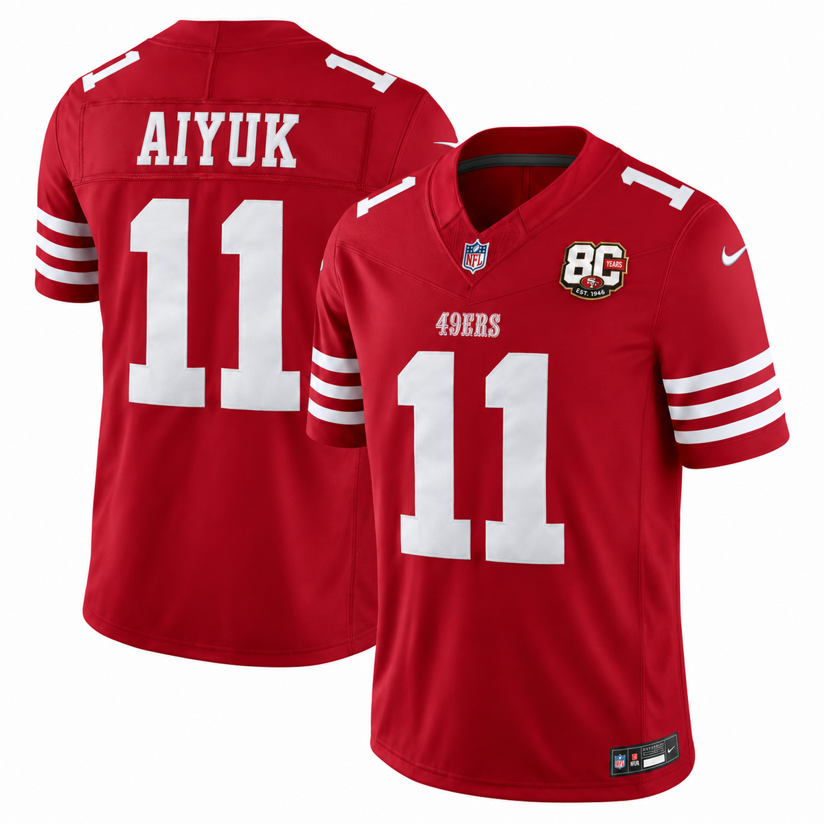 Men's Brandon Aiyuk #11 San Francisco 49ers Team Vapor F.U.S.E. Stitched Limited Jersey